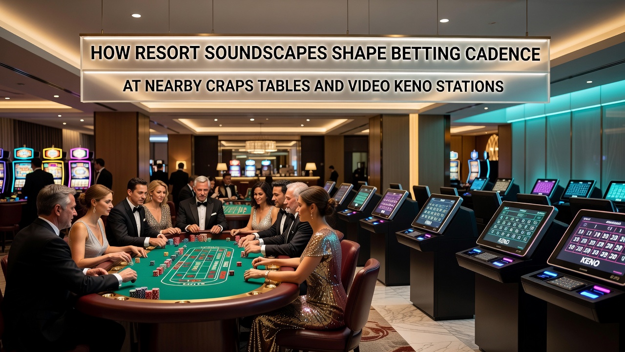 Close view of video keno screens with surrounding acoustic treatments
